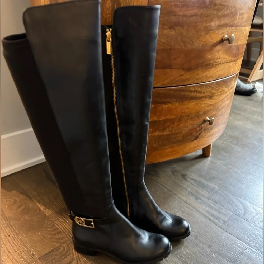 Michael Kors Bryce Stretch-Back Leather Over the Knee Boot NWOB